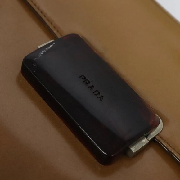 PRADA Shoulder Bag Enamel Beige Silver Auth - Picture 12 of 16